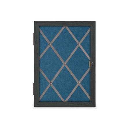 United Visual Products Sliding Door 8" Wood Framed Display Case, UVDC1650-OAK-DRKSPR UVDC1650-OAK-DRKSPR